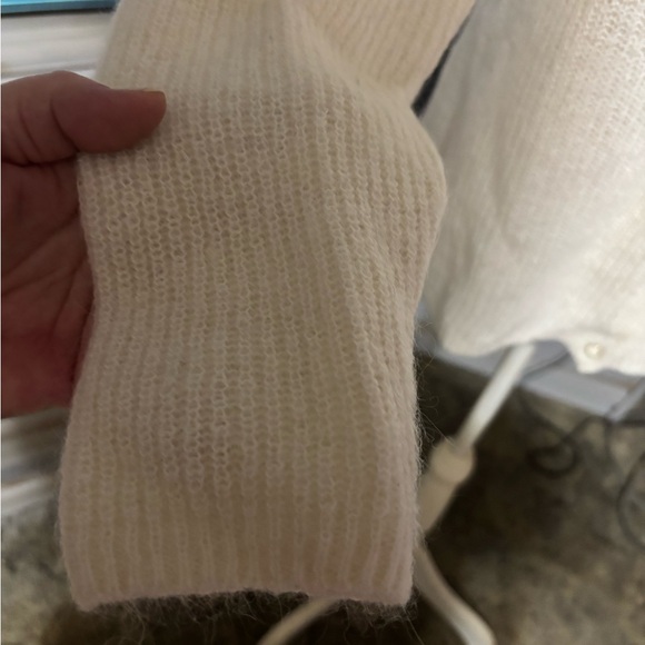 Wilfred Front To Back Ivory Ribbed Cardigan Sweater pearl buttons Large - Picture 10 of 16